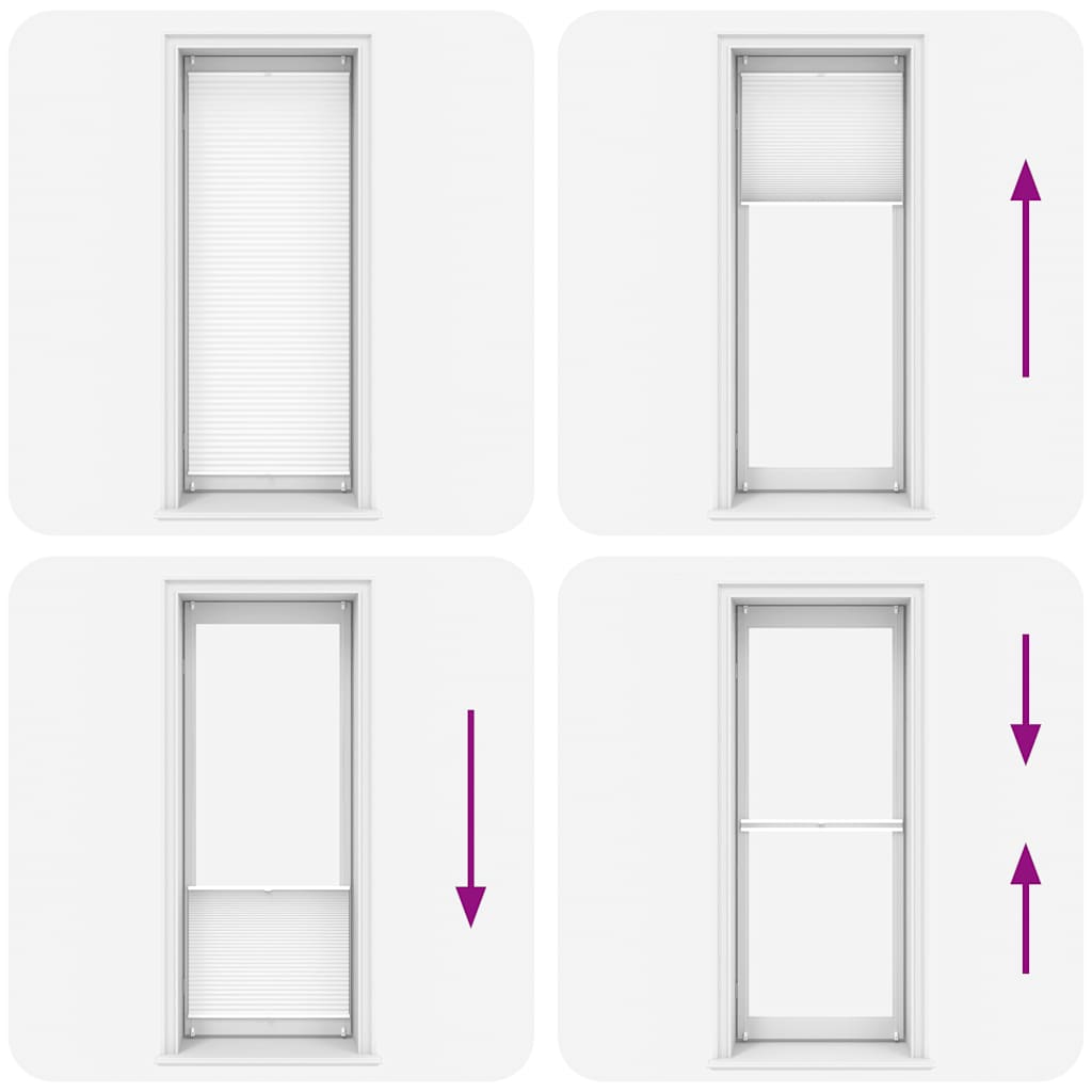 Plisse Blind 80x200cm White Pleated Blind